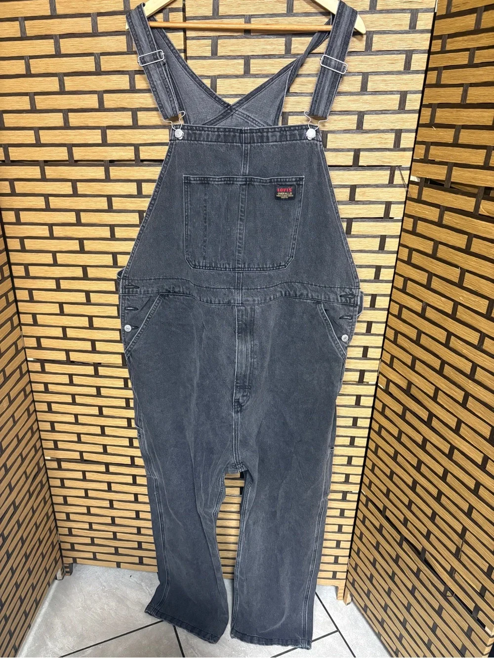 Levi Strauss & co Black/gray denim overalls size XXL